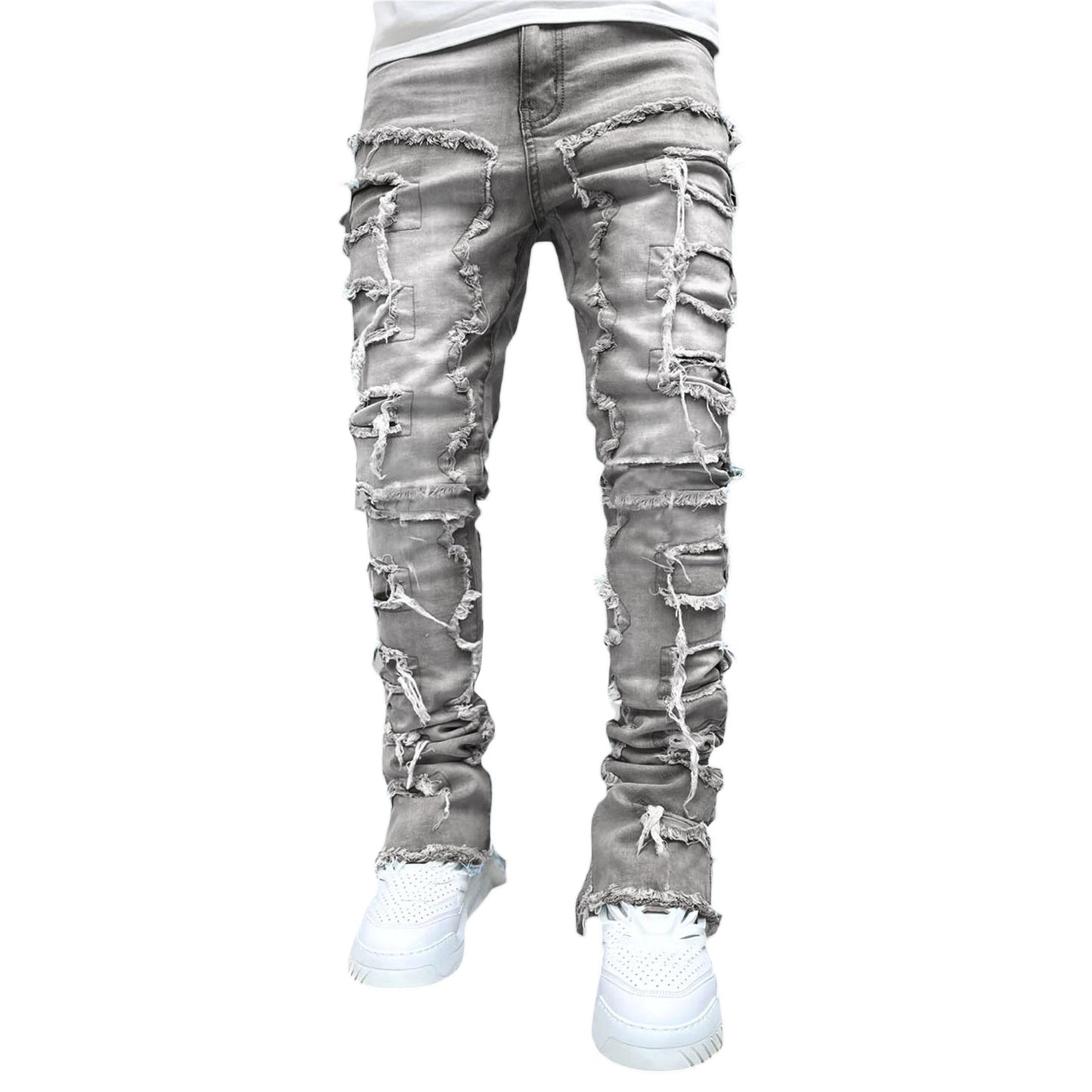 Herren Slim Fit Jeans mit Patch – Jeans im einzigartigen und modernen Stil