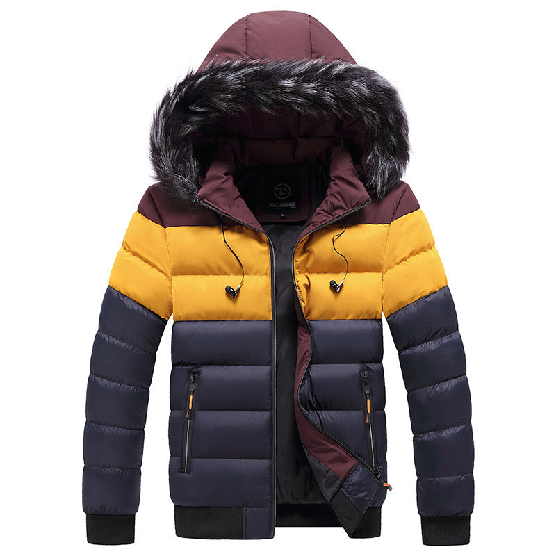 Herren-Steppjacken mit Splicing-Muster: Wärme und moderner Stil