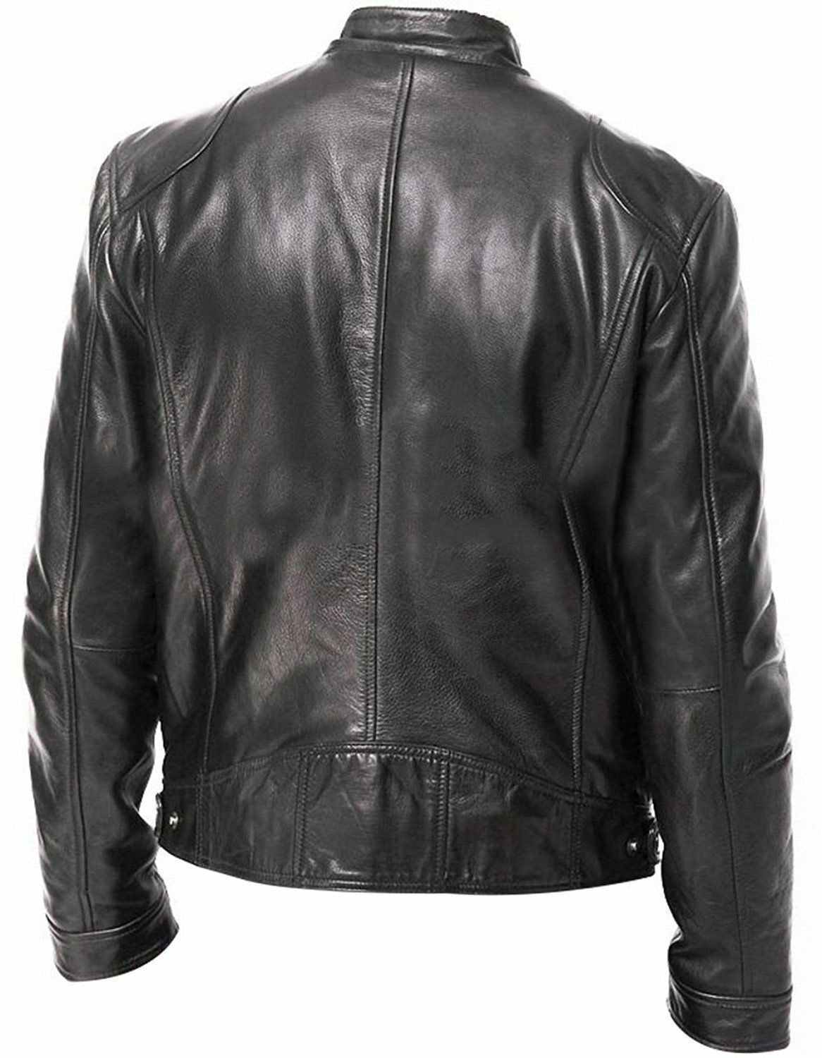 Schmale PU-Lederjacke für Herren: Zeitgenössische Eleganz