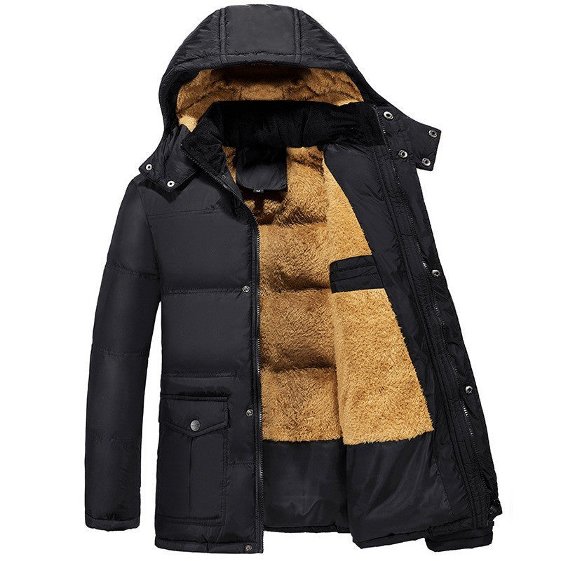 Gepolsterte Winterjacke aus Plus-Samt für Herren: Wärme und Stil
