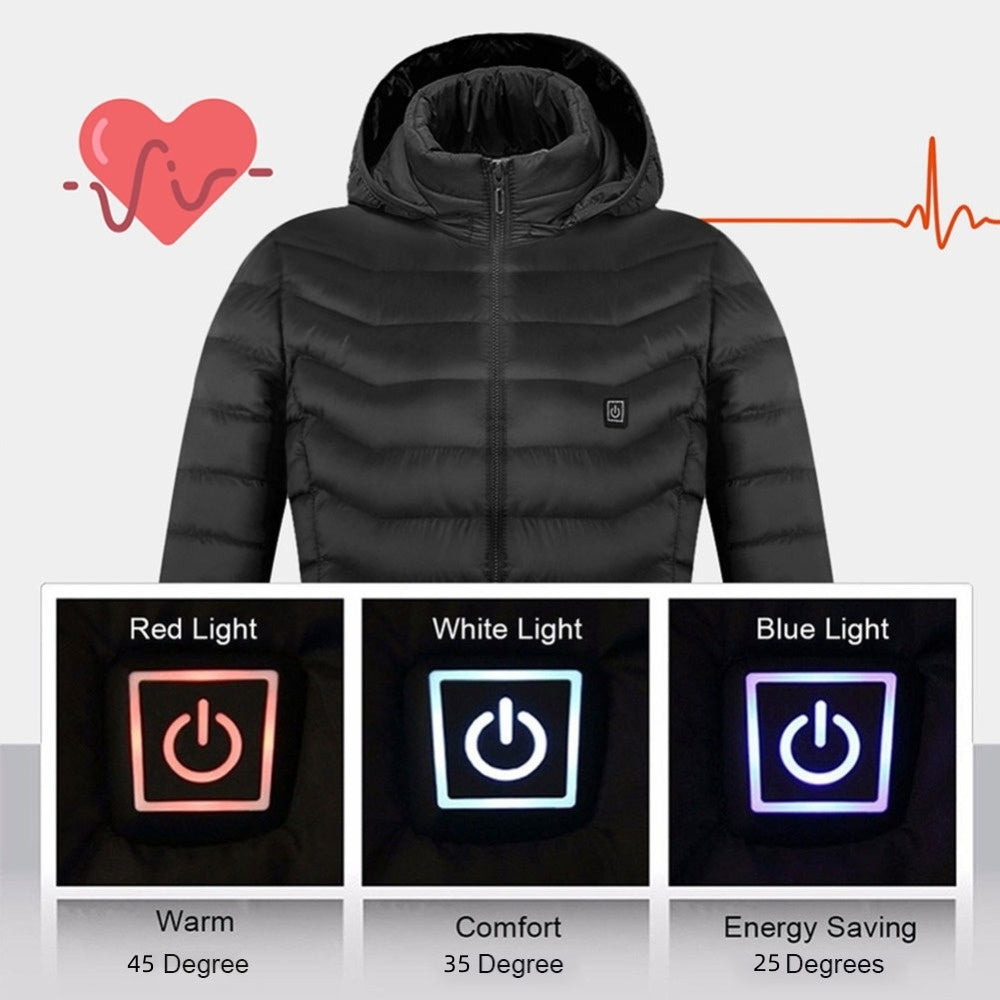 USB-beheizte Jacke mit Kapuze – Sofortwärme für den Winter