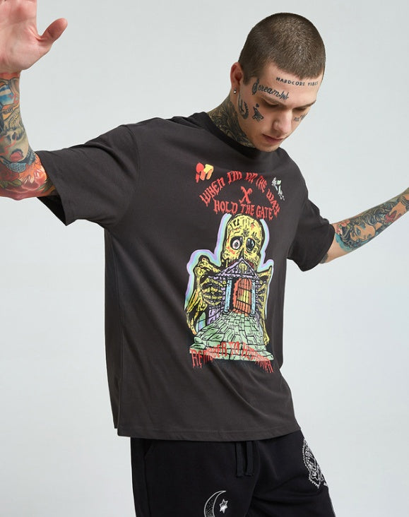 Kurzärmeliges T-Shirt im europäischen und amerikanischen Stil: Frischer und jugendlicher Stil
