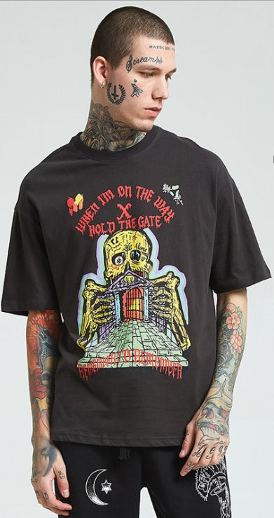 Kurzärmeliges T-Shirt im europäischen und amerikanischen Stil: Frischer und jugendlicher Stil