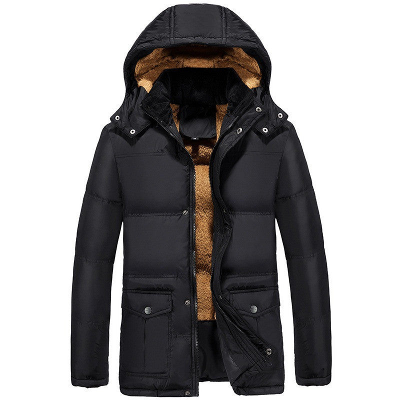 Gepolsterte Winterjacke aus Plus-Samt für Herren: Wärme und Stil