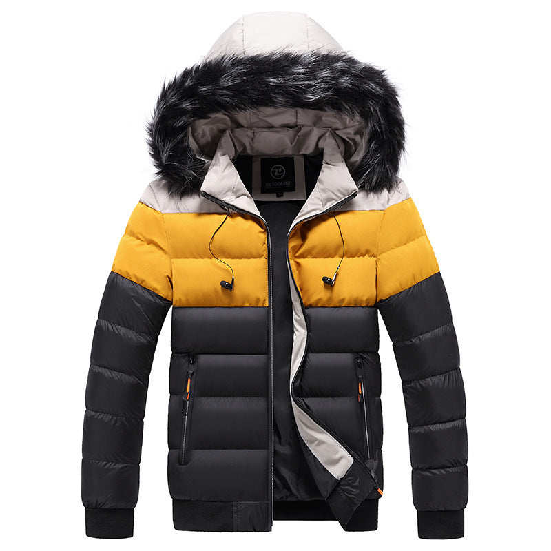 Herren-Steppjacken mit Splicing-Muster: Wärme und moderner Stil