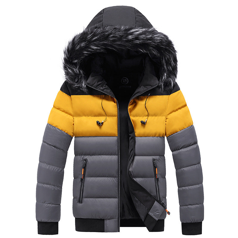 Herren-Steppjacken mit Splicing-Muster: Wärme und moderner Stil