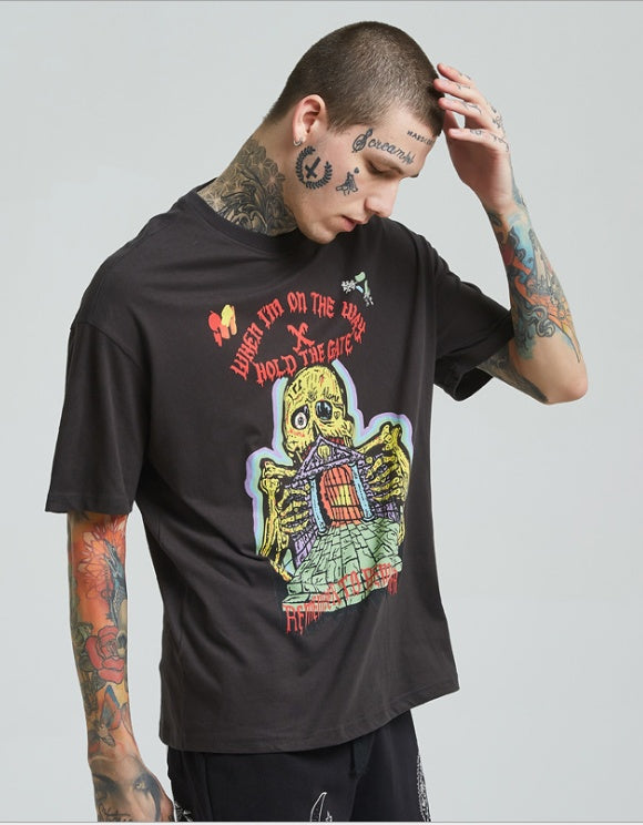Kurzärmeliges T-Shirt im europäischen und amerikanischen Stil: Frischer und jugendlicher Stil