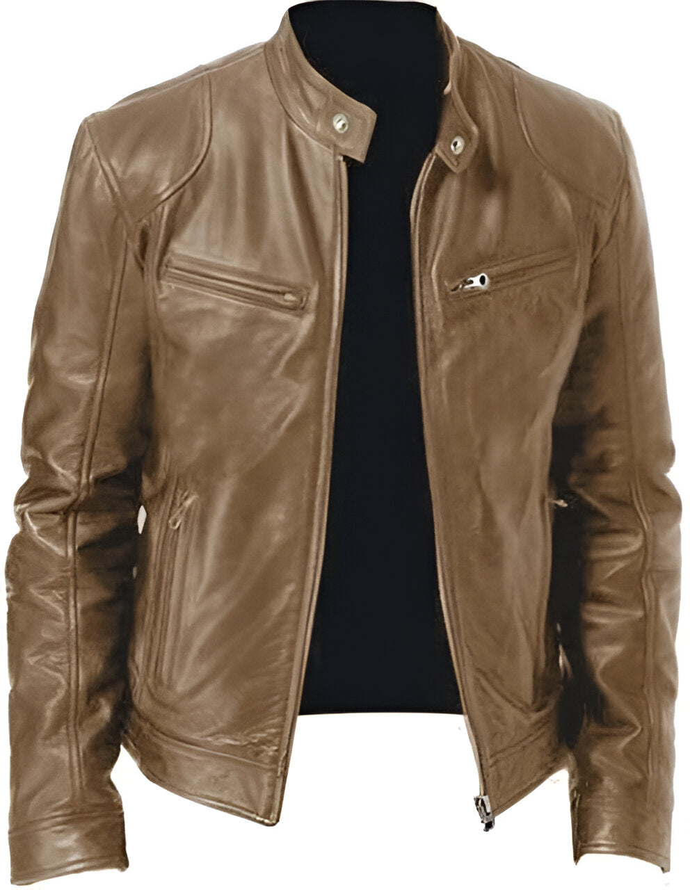 Schmale PU-Lederjacke für Herren: Zeitgenössische Eleganz