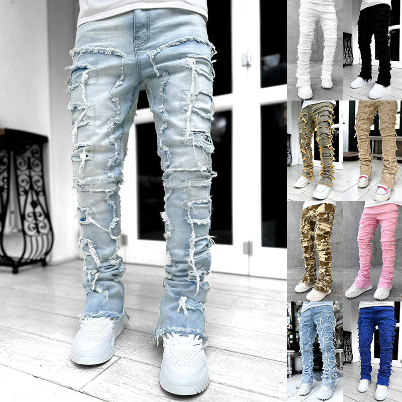 Herren Slim Fit Jeans mit Patch – Jeans im einzigartigen und modernen Stil