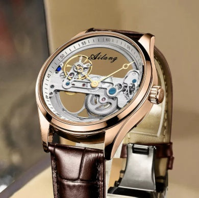 Mechanische Herren-Automatikuhr: Sportlicher Stil mit Silikonarmband und Leuchtfunktion
