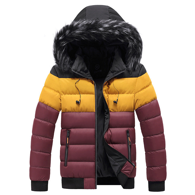 Herren-Steppjacken mit Splicing-Muster: Wärme und moderner Stil