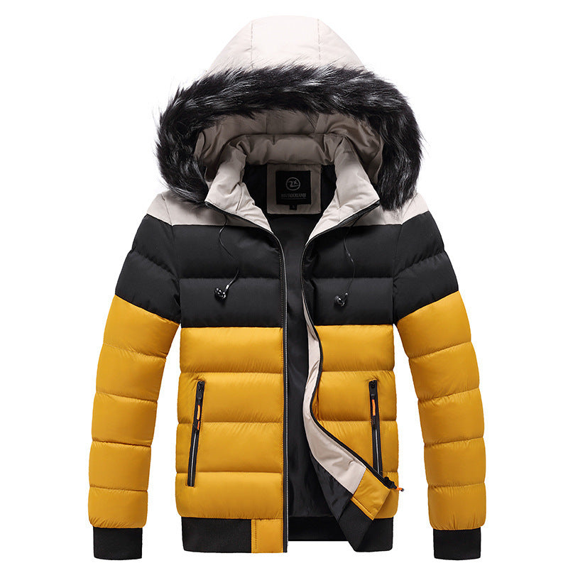 Herren-Steppjacken mit Splicing-Muster: Wärme und moderner Stil