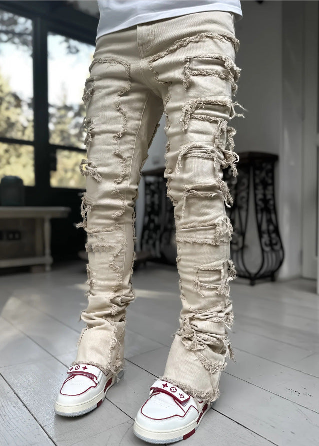 Herren Slim Fit Jeans mit Patch – Jeans im einzigartigen und modernen Stil