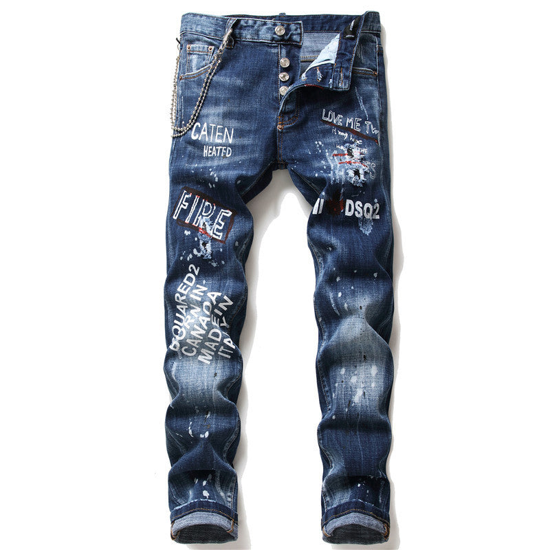 Herren Slim Fit Jeans V2: Moderner Style mit Used-Details