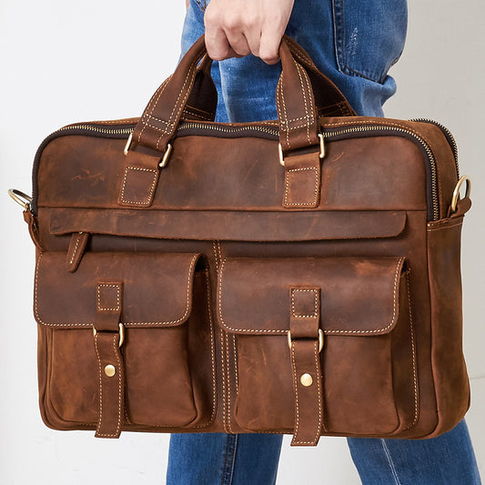 Bolso de Cuero para Hombre: Estilo Retro y Funcionalidad para Negocios